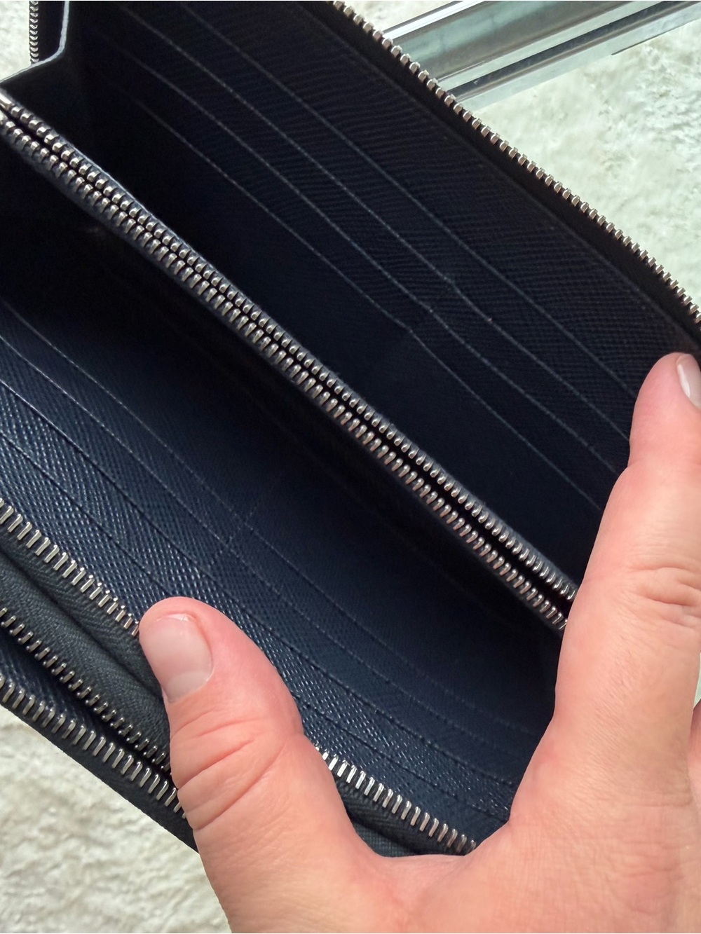 Prada Blue Double Zip Travel Wallet - Picture 7 of 7